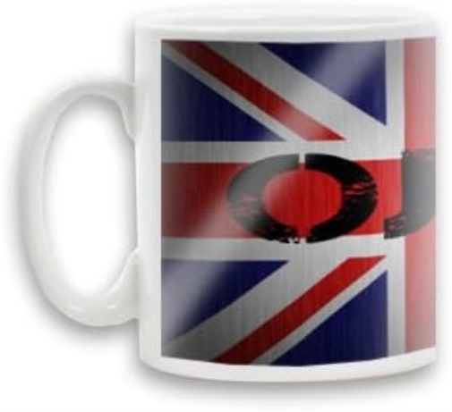 Personalised Printed Coffee MUG - Union Jack Design - Jag