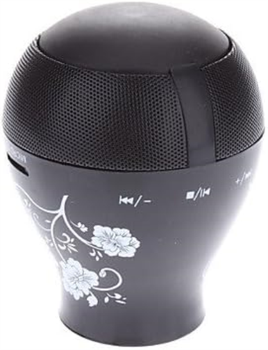 TOPAA Chinaware Flower Vase Design Micro SD Speaker with Mini USB Port/3.5mm Plug(Black