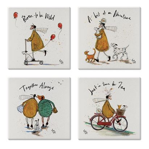 SAM TOFT (MUSTARD COLLECTION) CERAMIC COASTER GIFT