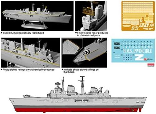 Dragon/CyberHobby 1:700 Scale HMS Invincible Light Aircraft Carrier Model Kit