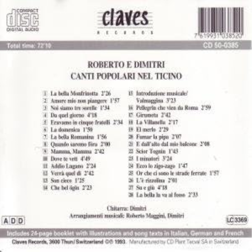 Popular Songs from Southern Switzerland