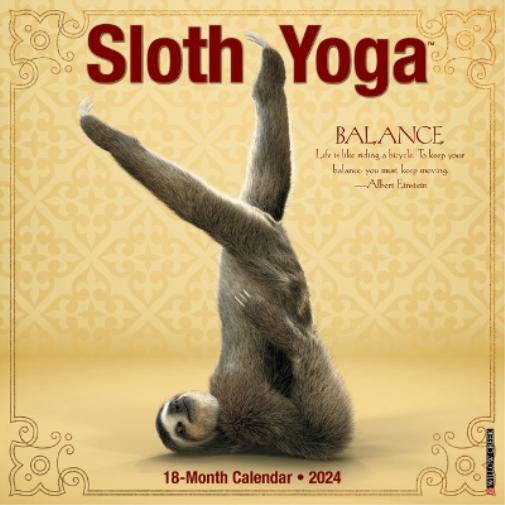 Sloth Yoga 2024 12 X 12 Wall Calendar
