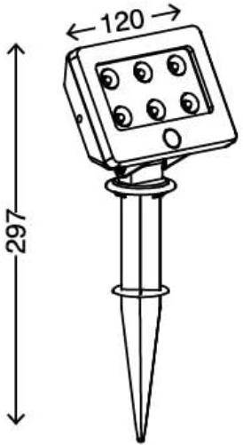 Led-Erdspiess 6Led Weiss M.Sens.Ip54