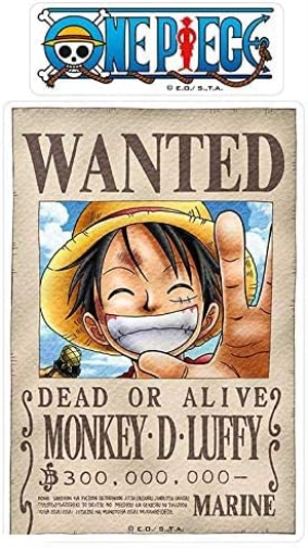 ABYSTYLE - ONE PIECE - Stickers - 16x11cm- Wanted Luffy/Zoro