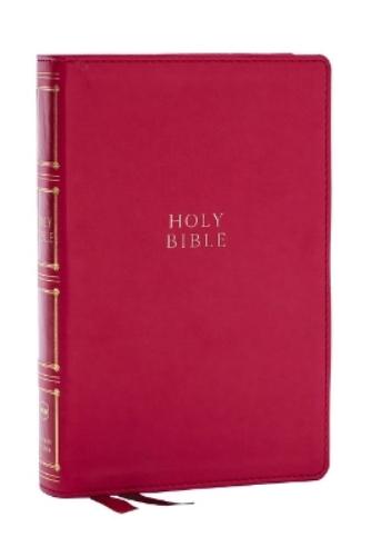 NKJV, Compact Center-Column Reference Bible, Dark Rose Leathersoft, Red Letter, Comfort Print (Thumb Indexed)