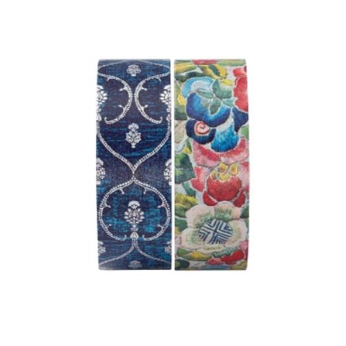 Blue Velvet / Pear Garden (Mixed Pack) Washi Tape: 2 Iconic Paperblanks designs per set, Metallic foil pattern, 15mm wide x 10 metres long (Paperblanks Washi Tape