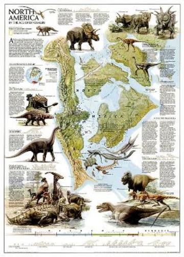 Dinosaurs of North America Map [Tubed]