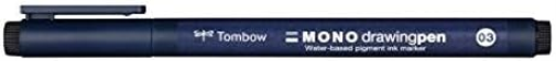 Tombow Mono Drawing Pen 03, line Width Approx. 0.35 mm, Black, Bulk - Pack of 12