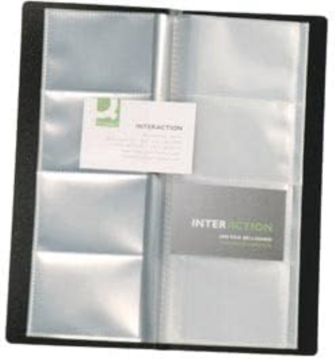 Q-Connect Polypropylene Name Business Card Holder 96 Card Black
