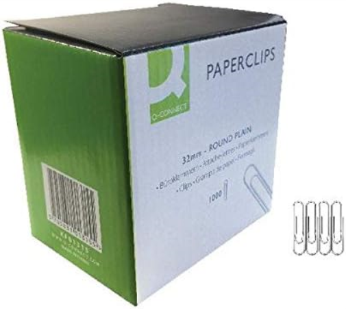 Q-Connect Paperclips Plain 32mm (Pack of 1000