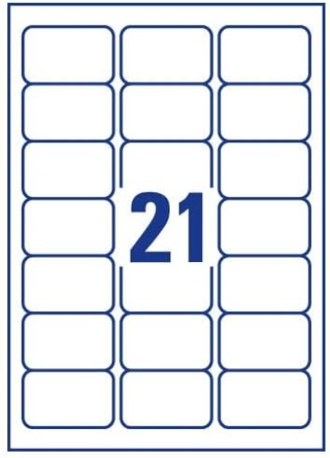 Q-Connect Multipurpose Labels 63.5x38mm 21 Per Sheet White (2100 Pack) KF2605