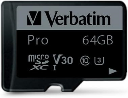 Verbatim 47042 Pro microSDXC U3 64GB Micro SD Card with Adapter Pro Micro 64GB