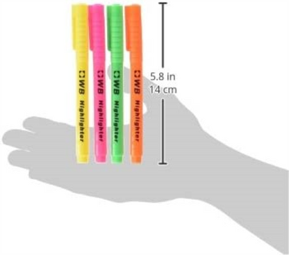 Whitebox Highlighter - Assorted (Wallet of 4