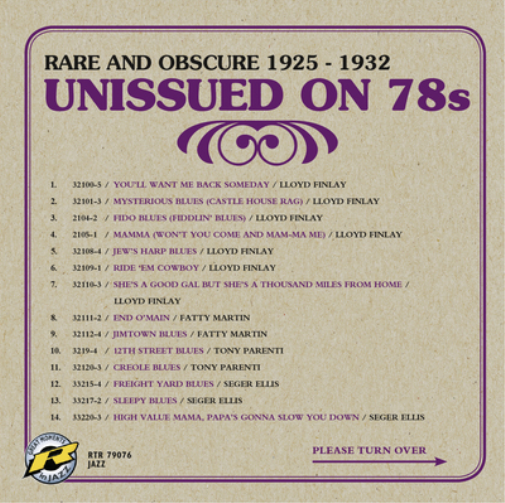 Unissued On 78s: Rare and Obscure 1925-1932