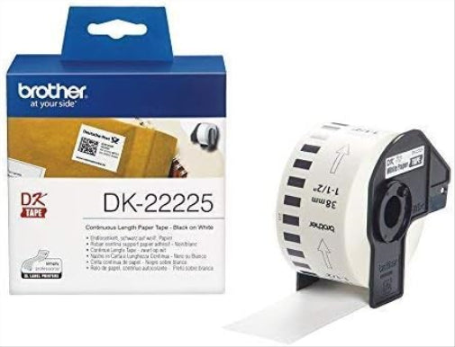 Brother DK-22225 - Paper - black on white - Roll (3.8 cm x 30.5 m) 1 roll(s) continuous labels - for Brother QL-1050, QL-1060, QL-500, QL-550, QL-560, QL-570, QL-580, QL-700
