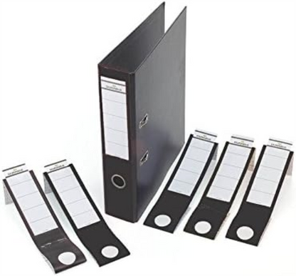 Durable Ordofix Self-Adhesive Spine Labels for Lever Arch File - Black, Pack of 10