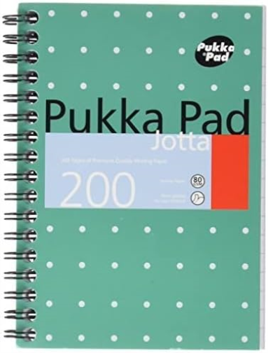 Pukka Pad 836877 Jotta Notebook Wirebound Perforated Ruled 200pp 80gsm A6 Ref JM036