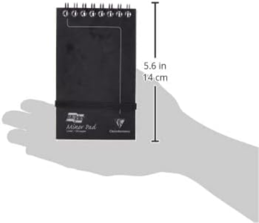 Clairefontaine Europa Minor Notepad Wirebound Elasticated Ruled 80 gsm 120 Pages, 127 x 76 mm, Black 3012Z , Pack 10