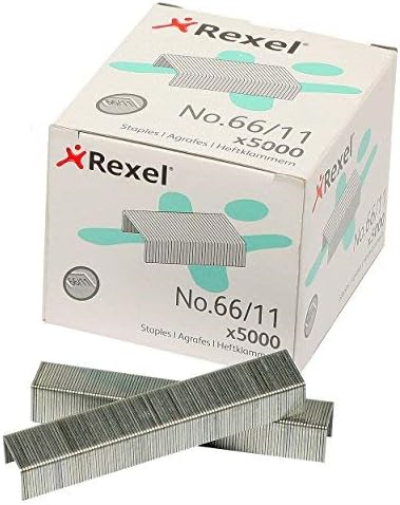 Rexel No.66/11 mm Heavy Duty Staples, For Stapling up to 70 Sheets, Use with the Rexel Giant and Goliath Staplers, Box of 5000, 6070