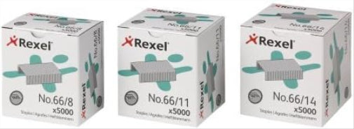 Rexel No.66/11 mm Heavy Duty Staples, For Stapling up to 70 Sheets, Use with the Rexel Giant and Goliath Staplers, Box of 5000, 6070