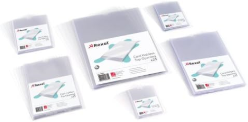 Rexel Nyrex Card Holders 95x64 mm Clear (25 Pack
