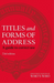 Titles and Forms of Address