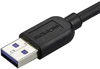StarTech.com 2m 6 ft Slim Micro USB 3.0 Cable M/M - Left-Angle Micro-USB - USB 3.0 A to Micro B - Angled Micro USB - USB 3.1 Gen 1 (5Gbps) (USB3AU2MLS), Black