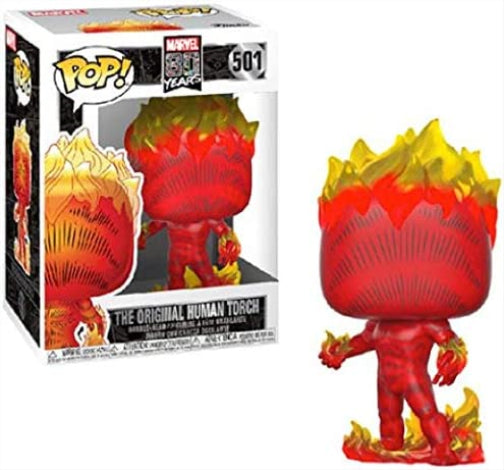 Funko POP! Bobble: Marvel: 80th-First Appearance-The Human Torch Torch - Marvel 80th - Collectable Vinyl Figure - Gift Idea - Official Merchandise - Toys for Kids & Adults - Comic Books Fans Standard