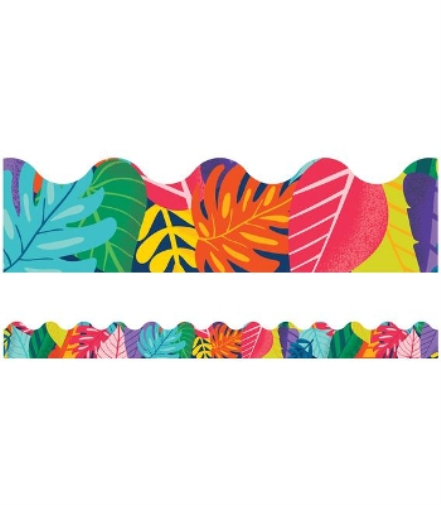 One World Colorful Leaves Scalloped Bulletin Board Borders