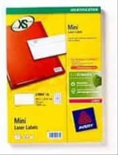 Avery Self Adhesive Mini Organising Return Address Labels, Laser Printers, 40 Labels Per A4 Sheet, 1000 labels, QuickPEEL (L7654), white