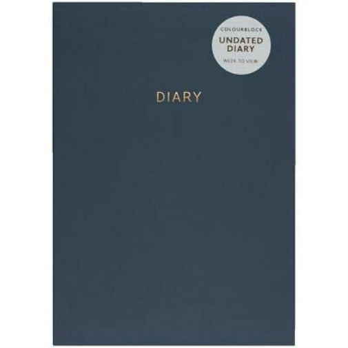 Colourblock A5 Undated Diary Wtv Steel