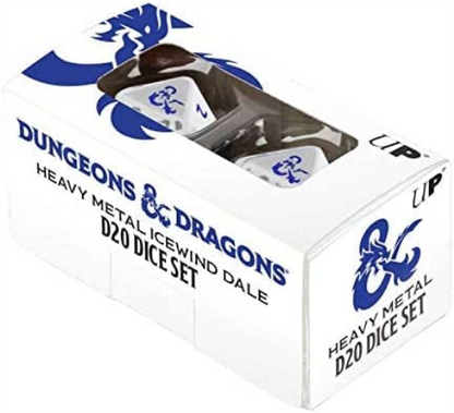 UP D&D RPG Icewind Dale: Heavy Metal Poly White and Blue Dice Set, E-18355