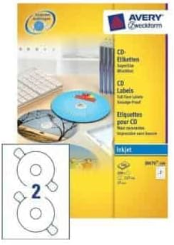 Avery White - Etiquetas para CD y DVD (impresión con tinta)