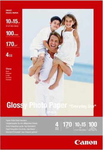 Canon GP 501 Glossy Photo Paper, 10 x 15 cm, 100 Sheets