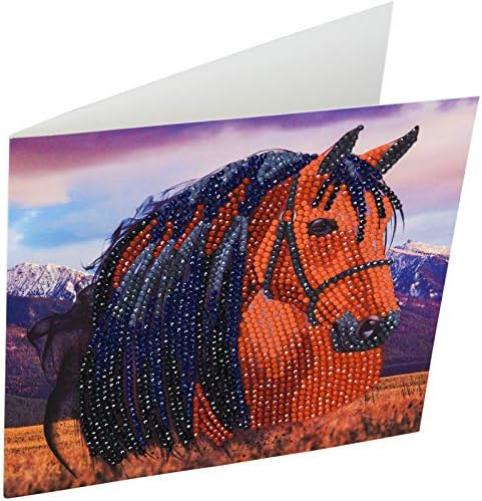 Craft Buddy Crystal Art Horse, 18x18cm Crystal Art Card, Multicoloured, 18x18