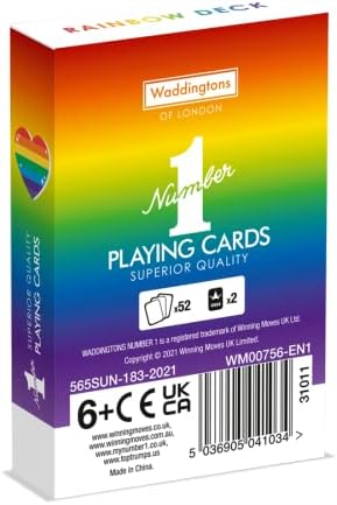 Waddingtons NO. 1 Arcoíris Cartas Poker - 1 Baraja De 55 Cartas, Para Todos A Partir De 4 Años, Desde 1 Jugador