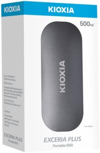 KIOXIA Exceria Plus Portable SSD Memory Card - External Solid-State-Drive, USB 3.1 Typ-C 4k Video Recording, Pink, 500 GB 500 GB Kioxia EXCERIA PLUS Portable