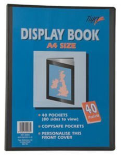 Tiger presentation display book A3 10 pockets black folio