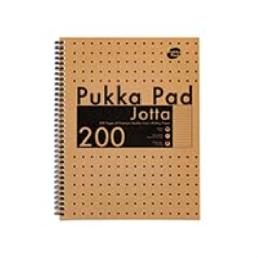 Pukka Pad, Jotta Notebooks – Pack of 3 Twin-Wirebound Notebooks – 80GSM Paper with 8mm Lines - Features Microperforated Edges and 4-Hole Punch Margins (A4